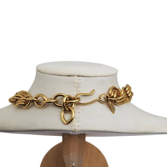 Monet Retro Gold Tone Link Necklace Chunky Bold Statement Graduated Chain Vtg - Picture 4 of 11
